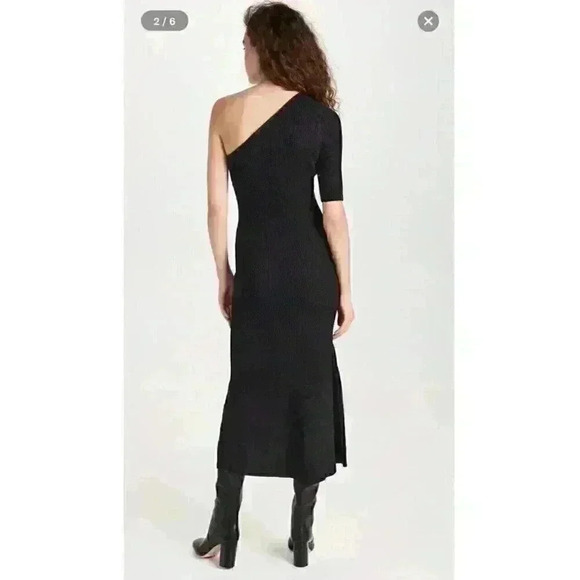 NWT Veronica Beard Montrose Knit Black One shoulder Maxi Dress Size XS - Picture 3 of 13
